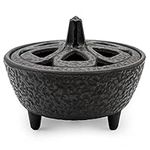 Zen Minded Cast Iron Lotus Incense Burner for Incense Sticks, Cones, Resins and Wax Melts