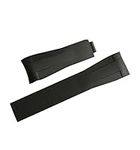 [Richie Strap]20mm Black Silicone Rubber Watch Band Strap For Rolex Yacht Master Oysterflex Submariner