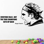 StickMe 'Roger Federer - Office - Sports - Inspirational Motivational Quotes Decorative - Creative - Colorful - Wall Sticker' -SM113 (Multi Colour, Vinyl - 130cm X 70 cm)