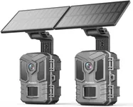 Misstech 4K UHD Solar Trail Camera, Outdoor Wildlife Cameras for Yard Monitoring, 0.1s Fast Motion-Activated to Record, 64MP/4K Clear Night Vision, No Monthly Fee, App Control, IP66, 32GB Micro SD