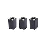 Ethernet Extender RJ45 Couplers Network Cable Coupler Internet Female to Female Connector Inline Coupler for Cat5/ Cat5e/ Cat6/ Cat7 Ethernet Extension Cable (3 Pack Black)