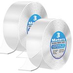 Double Sided Tape Heavy Duty 3 m, Strong Double Sided Sticky Tape, Carpet Tape Clear Tape Nano Tape, Traceless Transparent Double Sided Adhesive Tape for Office, Home, Kitchen (Thickness 2 MM)