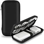 iMangoo Universal Pouch Travel Power Bank Carrying Case Hard Shockproof Protective EVA Cover Battery Pack USB Cable Organizer Earbuds Sleeve Electronics Bag Smooth Coating Zipper Wallet Case Black