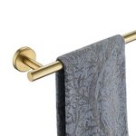 JQK Bath Towel Bar, 24 Inch Brushed Gold Towel Rack Bathroom, Stainless Steel Towel Holder Wall Mount, Total Length 27 Inch, TB110L24-BG