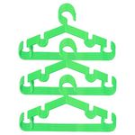 Heart Home Pack of 15 Kids Hangers for Clothes | Small Hangers for Wardrobe | Baby Cloth Hanger | Mizano Plastic Hangers | Green