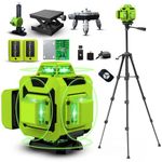 Laser Level with Tripod, CinusLinus 165Ft Laser Level 360° Self Leveling, Green Line Level Tool for Hanging Pictures, Floor Tile, Home Renovation with Battery, Rotating Stand, 46.45'' Tripod