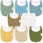 8-Pack Organic Baby Bibs for Boys, Girls - Soft Cotton Drooling and Teething Baby Bibs, Baby Girl Bibs, Baby Boy Bibs, Baby Drool Bibs for Baby Girl, Boy, Newborn Infant Bibs (Daybreak)