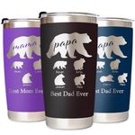 Personalized Tumbler with Mama Bear - Custom Papa Bear Travel Coffee Mug Personalized Cups 20 Oz with Lid - Personalized Birthday Gifts for Mom Dad - Best Gifts for Dad Mom (Mama Bear)