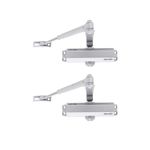 Dorset Door Closer - 60 kg Door Closer for Wooden Doors | Door Closer for Home & Office Use | Hydraulic Door Closer | Suitable for Left or Right Handed Wooden & Aluminium Doors Pack of 2 - Silver