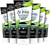 St. Ives Blackhead Clearing Face Scrub, Clears Blackheads & Unclogs Pores, Green Tea & Bamboo, Salicylic Acid Acne Treatment Facial Scrub, Moderate Exfoliator with Natural Exfoliants 6 oz, 6 Pack