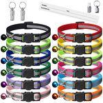 14 Piece Reflective Cat Collar Pack with Bell,kitten collar Safety Quick Release Buckle,with Name Tag,Adjustable 7.5''-12.5'',for Girl Male Cats,Pet Supplies,Stuff,Accessories(12 Colors & 2 ID Tags)