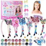 Hbaid Girly Headbands Making Kit for Girls Age 5+,Make Your Own Diamond Art Headbands,Unique Birthday Gifts for Girls Kids DIY Hair Accessories Set