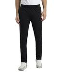 Jockey AM75 Men's Super Combed Cotton Rich Slim Fit Trackpant with Zipper Media Pocket_Black_M