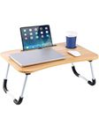 Youyijia Laptop Bed Table 60 x 40 x 28cm Laptop Table Stand with Foldable Legs & Cup Slot Notebook Stand Computer laptop tray for Sofa Bed