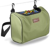 Wearable Clothespin Bag with Shoulder & Waist Strap. Double Secure Clips & Clever Quick Dry Mesh Clothes Pins Bag Holder. Clothes Pin Bag That Holds Up To 300 Medium Clothespins (Green, Open Top)