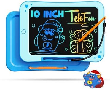 TEKFUN LCD Writing Tablet for Kids, 10 Inch Toddler Doodle Board, Drawing Pad for Teens, Mess Free Coloring Board, Preschool Learning Toys,Christmas Birthday Gifts for 3-12 Year Old Girls Boys (Blue)