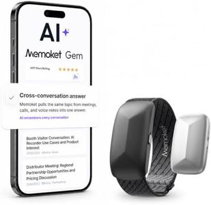 Memoket Gem Wearable AI Voice Recorder, Transcribe & Summarize, Wristband