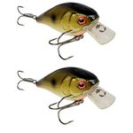 Tackle HD 2-Pack Square Bill Crankbait, 2.75" Lipped Rattle Crankbaits with Fishing Hooks, Top Water Fishing Lures for Crappie, Walleye, Perch, or Bass Fishing, Natural Shad