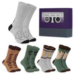 Marvel Mens Calf Socks, Soft Breathable Crew Socks Pack of 5 - Mens Gifts (Beige/Multi, 6.5/10.5 UK)