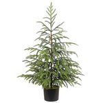 Artificial Norfolk Pine Tree - 36" Faux Christmas Tree Potted Green for Front Porch Christmas Indoor Outdoor Decor