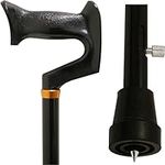 PCP Mobility & Homecare Adjustable Cane, Aluminum, Orthopedic Handle, Black Ice Cane