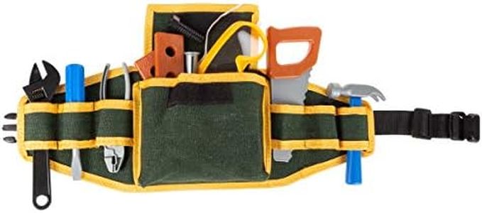 Hey! Play! Kids Tool Belt Set - Children’S Handyman Kit with 2 Belts, Saw, Hammer, Screwdriver, Wrench, Pliers, Safety Goggles, 20 Pcs. by