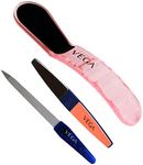 VEGA Dual Sided Pedicure File removing Hard Dry Skin & Vega Nail File (Small), 1 Pc & Vega Nail Buffer