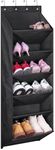 MISSLO Over Door Shoe Storage with Deep Pockets Hanging Shoe Organiser 6 Shelves Door Shoe Rack for Closets and Narrow Doors Shoe Holder Hanger, Black