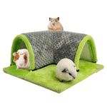 Yanmucy Guinea Pig Tunnel House Detachable Rabbit Hideaway Guinea Pig Hide Toys Small Animal Tunnels and Hides Rat Cage Accessories for Rabbit Chinchilla Ferret Hamster Rat Hedgehog (Grey)