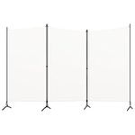 vidaXL 3-Panel Room Divider Folding Panel Screen Movable Partition Privacy Separator Wall Furniture Indoor Bedroom Office Cream White 260x180 cm