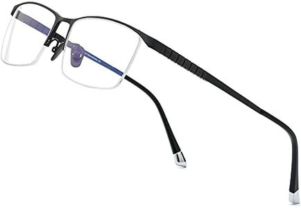 FONEX Titanium Glasses Frame for Men,Square Eyewear Full Optical Eyeglasses F85641, F85640 Black