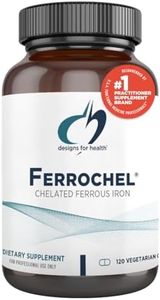 Designs for Health Ferrochel Chelated Iron - Highly-Absorbable Iron Supplement for Women & Men as Ferrous Bisglycinate Chelate - Iron Pills Safe for Pregnant Women & Teens (120 Vegan Iron Capsules)