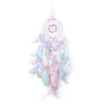 FuninCrea Dream Catcher, Half Circle Moon Dream Catchers with Feathers Handmade Fairy Dreamcatcher Indian Style Hanging Wall Decor for Living Room, Bedroom, Dormitory (Colorful)