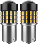 KATUR 1156 BA15S 7506 1073 1095 1141 Led Light Bulb High Power 3014 54 Chipsets Super Bright 650 Lumens Replace for Turn Signal Back Up Reverse Brake Tail Stop Parking RV Lights,Amber(Pack of 2)