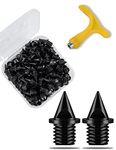 ParaDance 1/4 Inch Track Spikes, [120-Pcs] Replacement Spikes for Track Shoes, Alloy Steel Spikes for Cross Country/Track and Field/Running/Sprinting, with Storage Box and Wrench (120, Black, 1/4)