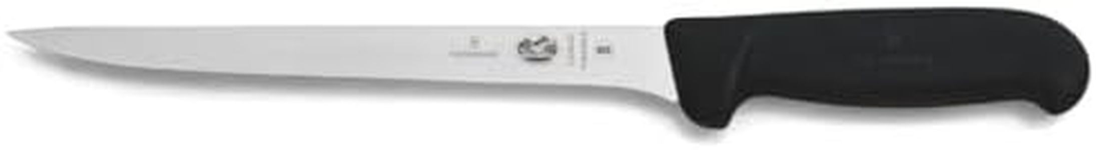 Victorinox Cutlery 8-Inch Straight Fillet Fishing Knife, Flexible Black Fibrox Handle, 8",6" (47613)