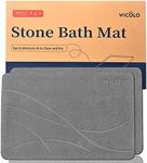 Bath Stone Mat, Diatomaceous Earth Shower Mat Non Slip Instantly Removes Water Drying Fast Bathroom Mat Natural Easy to Clean (2 Pack, Grey), W-01