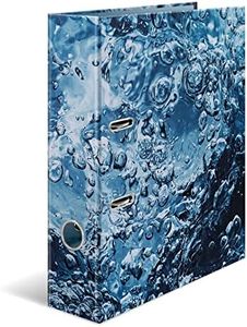 HERMA 19654 Classeur A4 en carton avec impression intérieure Motif eau naturelle 7 cm de large Pour l'école et le bureau Classeur à anneaux stable en carton pour garçons et filles