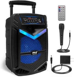 Pyle Portable Bluetooth PA Speaker, 800W Outdoor Karaoke Machine with Mic