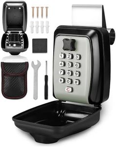Tevlaphee Car Lock Box Punch Button Combination Car Window Lock Box Wall Lock Box Portable Key Storage Lock Box Waterproof Security Lock Boxes for Keys,Credit Cards and Cash