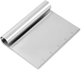 Dough Cutter and Scraper Tool Kitchen - Stainless Steel Scraper Icing Pastry Scraper for Baking Cake Decorating Bench Scraper Large Polished Vegetable Scraper with Measuring Scale for Pizza, Bread