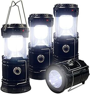 Collapsible Portable LED Camping Lantern XTAUTO Lightweight Waterproof Solar USB Rechargeable LED Flashlight Survival Kits for Indoor Outdoor Home Emergency Light Power Outages Hiking Hurricane 4-Pack