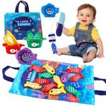 Martiount Montessori Toys for 1 Year Old, 1 2 Year Old Boy Toys Girls Toys Gifts, Baby Toys 6 to12-18 Months, Cloth Fishing Game with Baby Stacking Cups