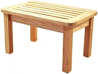 Dollhouse Bare Wood Garden Coffee Table Miniature Wooden Patio Furniture 1:12