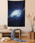 Ambesonne Constellation Tapestry Space Decorations, Spiral Galaxy Image Space and Stars Celestial Cosmos Expanse Universe Modern Print, Bedroom Living Room Dorm Wall Hanging Tapestry, Navy White