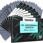 Natural Bamboo Charcoal Oil Absorbing Sheets, Teenitor 800pcs Blotting Paper for Oily Skin Oil Control Film, Oil Control Blotting Sheets Paper Oil Absorbing Tissues for Face, Large 7cm x 10cm