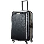 American Tourister Belle Voyage Hardside Luggage with Spinner Wheels, Black, Checked-Medium 25-Inch