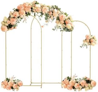 Babenest Gold Arch Backdrop Stand Set of 3, 6FT/6.6FT/7.2FT Metal Arch Weeding Stand, Balloon Arch Frame for Ceremony Birthday Party Bridal Baby Shower Banquet Decoration