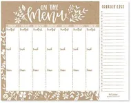 Rustic Weekly Meal Planning Calendar Grocery Shopping List Magnet Pad for Fridge, Magnetic Family Pantry Food Menu Board Organizer, Week Diet Prep Planner Tools Refrigerator What to Eat Dinner Notepad