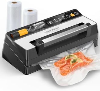 Vacuum Sealer for Food with Powerful Suction Pump, Dual-Heat Seal, Dry & Moist Modes, External Hose for Valve Bags, Canisters & Containers, Built-in Cutter & Bag Storage, Food Sealer for Meal Prep